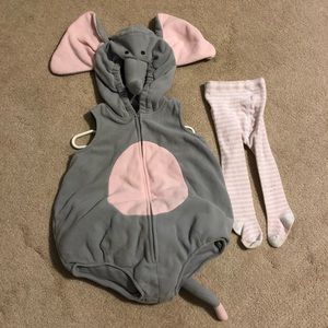 Carter’s Fleece Pink and Grey Elephant Costume 24m